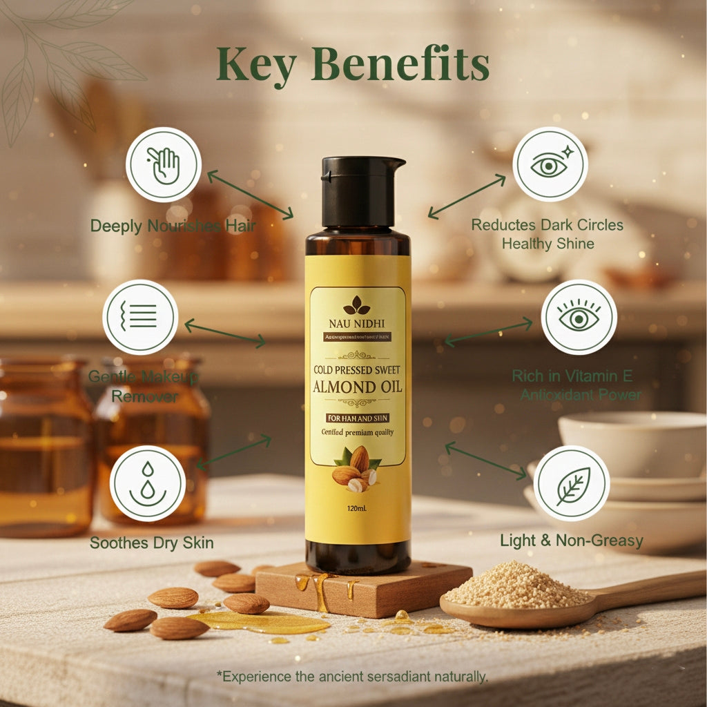 The Ultimate Multipurpose Beauty Elixir: 100% Pure Sweet Almond Oil for Hydrating Skin and Strengthening Hair