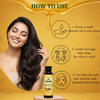 The Ultimate Multipurpose Beauty Elixir: 100% Pure Sweet Almond Oil for Hydrating Skin and Strengthening Hair