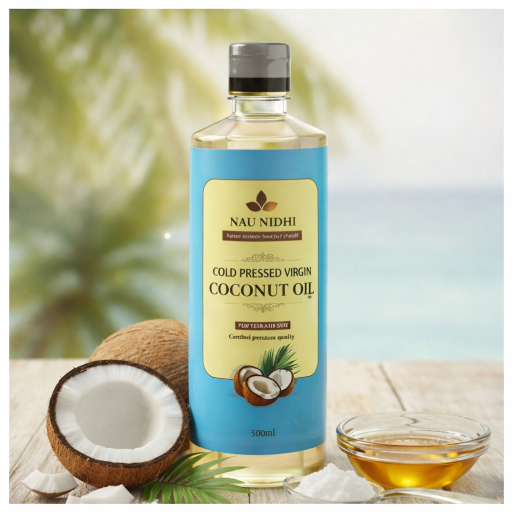 100% Pure & Unrefined: Nau Nidhi Cold Pressed Virgin Coconut Oil