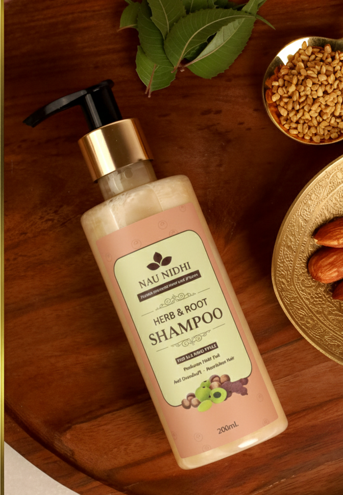 Herb & Root Herbal Hair Nourishing Shampoo with Reetha, Shikakai & Amla