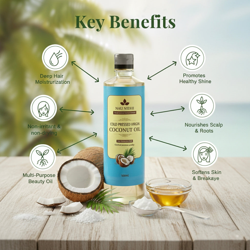 100% Pure & Unrefined: Nau Nidhi Cold Pressed Virgin Coconut Oil