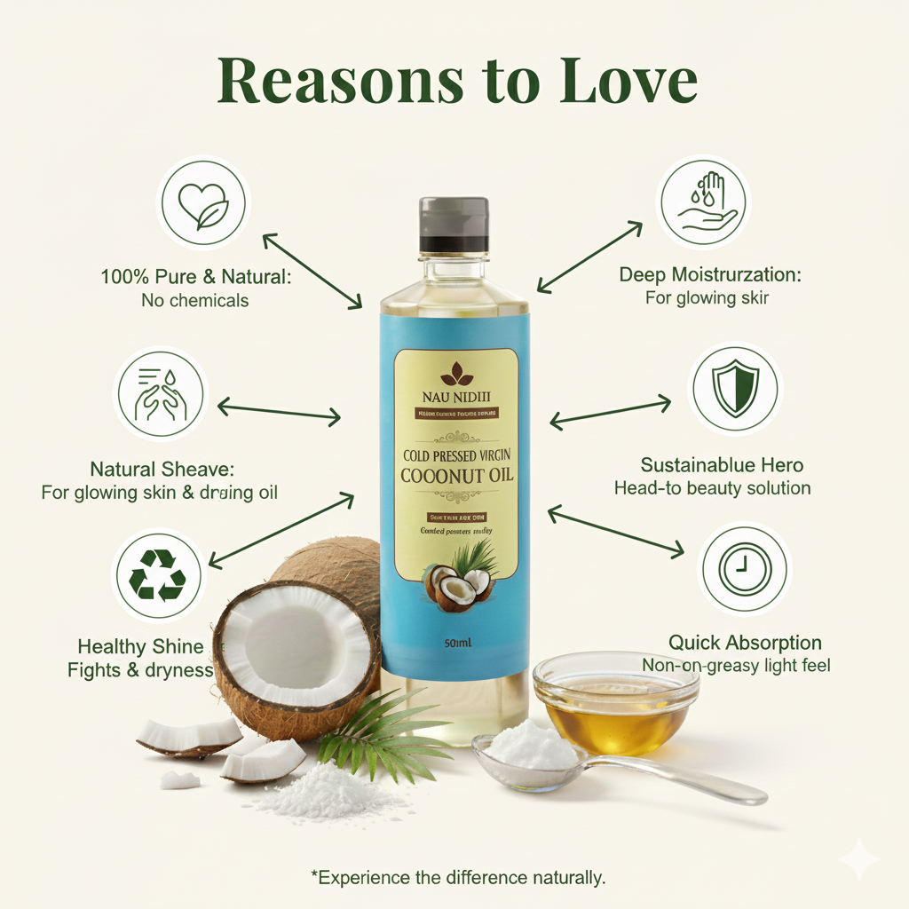 100% Pure & Unrefined: Nau Nidhi Cold Pressed Virgin Coconut Oil