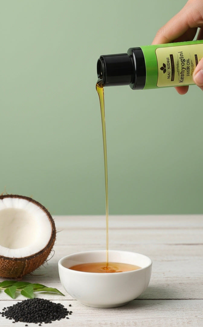 Keshyogini Hair Oil: Pure Herbal Power for Thicker, Stronger, and Shinier Hair.