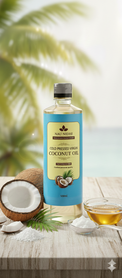 100% Pure & Unrefined: Nau Nidhi Cold Pressed Virgin Coconut Oil