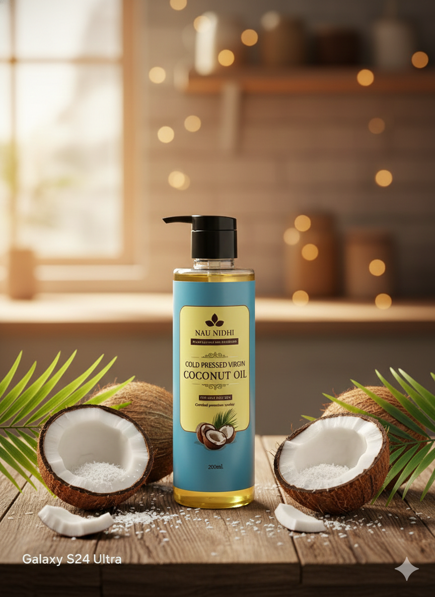 100% Pure & Unrefined: Nau Nidhi Cold Pressed Virgin Coconut Oil