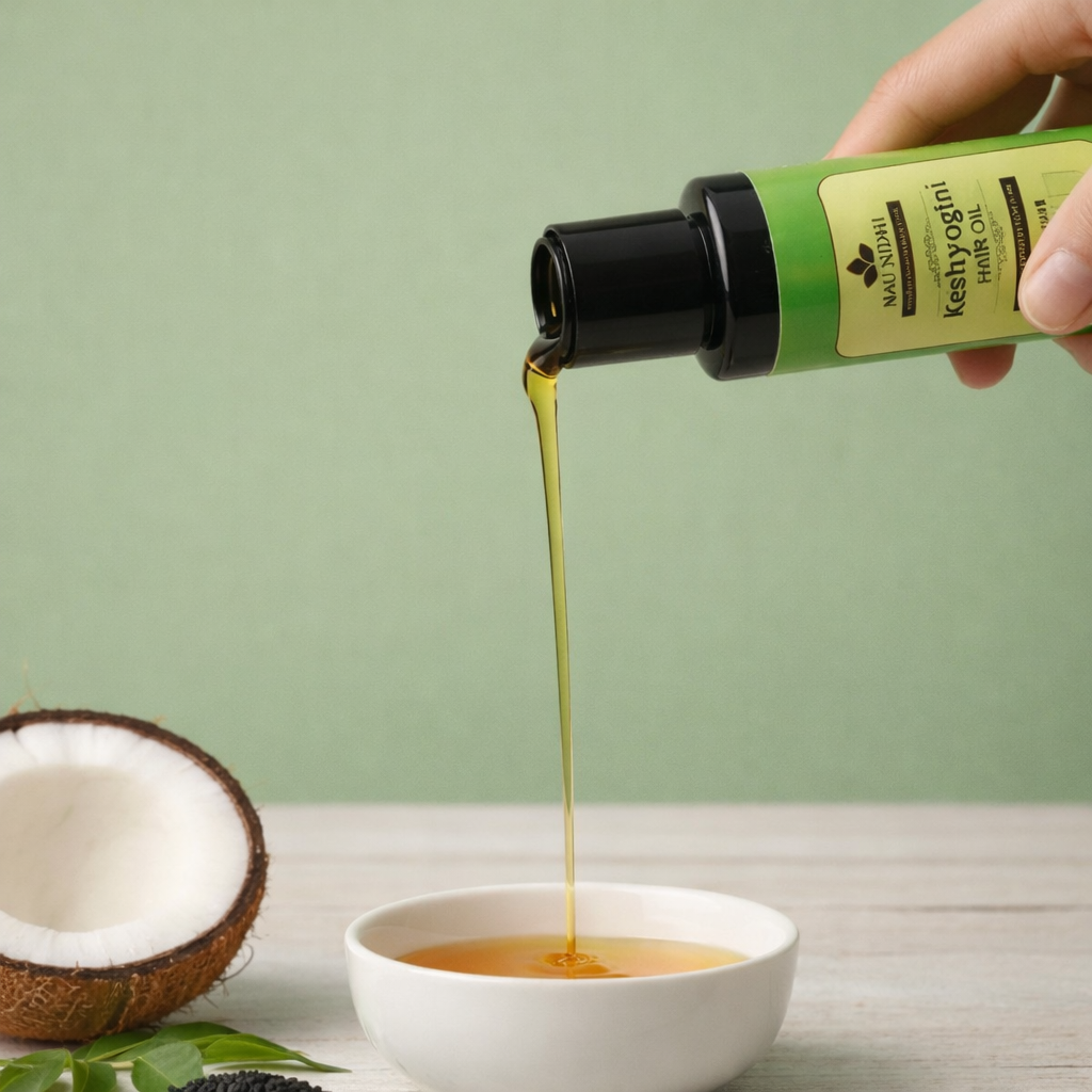 Keshyogini Hair Oil: Pure Herbal Power for Thicker, Stronger, and Shinier Hair.