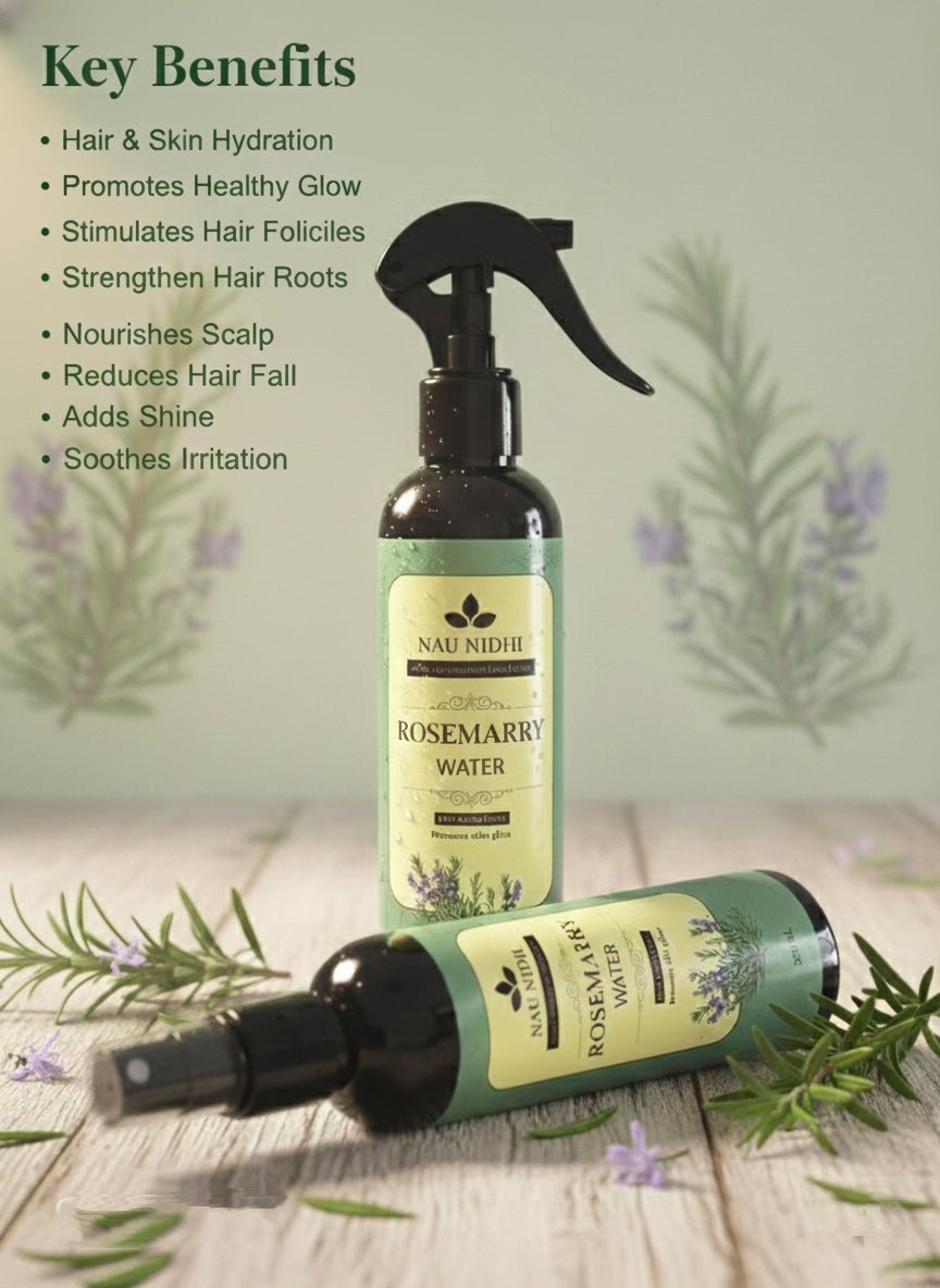 Nau Nidhi's Pure Rosemary Water: An Authentic Hydro-Distillate for Maximum Benefits